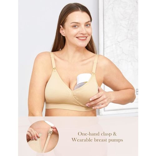 Lupantte Hands Free Pumping Bra for Women 2 Pack, Supportive
