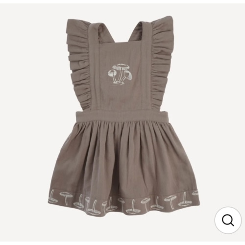 mushi pinafore dress | dark truffle | organic cotton gauze