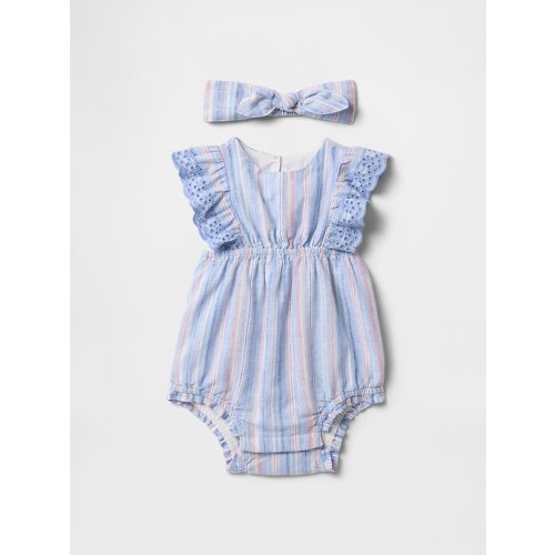 Baby Linen-Cotton Bubble Shorty Set | Gap