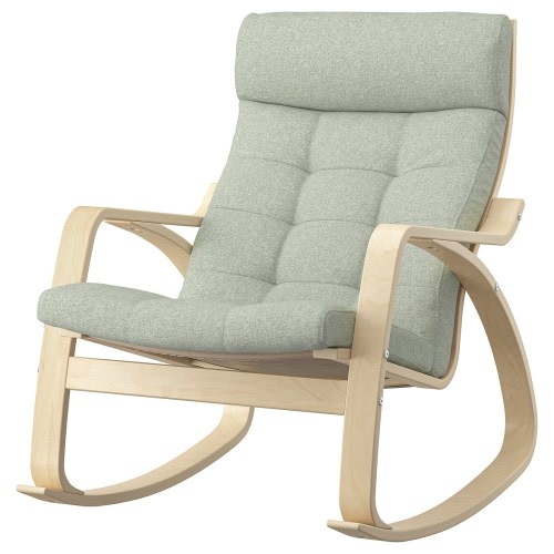 POÄNG Rocking chair - birch veneer/Gunnared light green