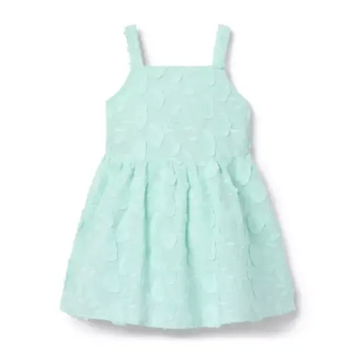 Girl Light Aqua Floral Appliqué Dress by Janie and Jack