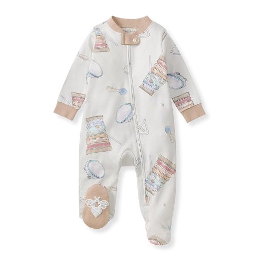 Burt's Bees Baby Baby Girls Pajamas, Zip Front Non-Slip Footed Sleeper Pjs, 100% Organic Cotton