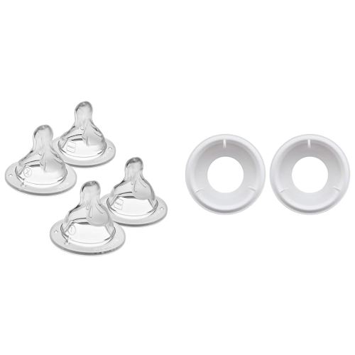MAM Bottle Nipples Mixed Flow Pack Level 0 & 1 with Anti Colic Valve Replacements for MAM Easy Start Bottles, 4 Pack