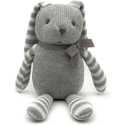Organic Baby Toys Grey Bunny Rabbit Stuffed Animal 7.1"