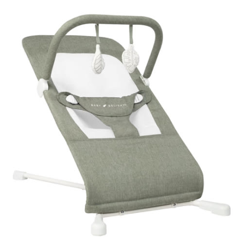 Baby Delight Highland Baby Bouncer | Infant | 0 – 6 Months | 3-Position Recline | Sage Tweed