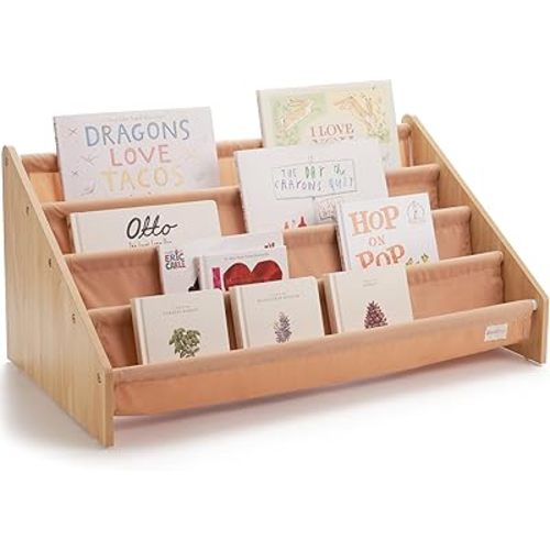 ZICOTO Decorative Bookshelf for Kids - Beautiful Shelf to Display All Books of Your Little One - The Perfect Nursery Organizer for Your Baby Girl or Boy's Montessori Bedroom or Toddler Play Room Decor