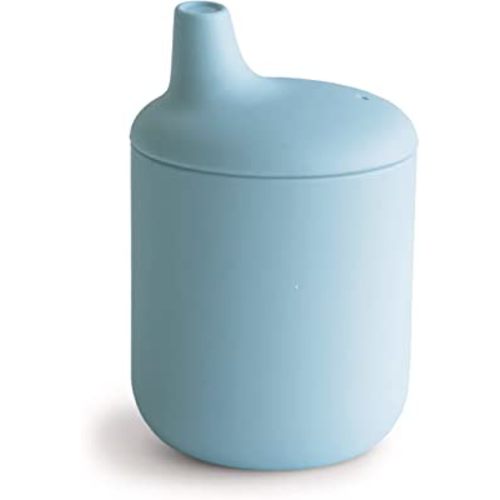mushie 100% Silicone Baby Sippy Cup | 6 Months+ (Color: Powder Blue)