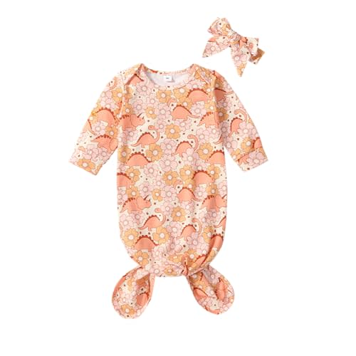 Infant Newborn Baby Girls Floral Sleep Gown Headband Sleepwear Romper Sleeping Bags Outfits