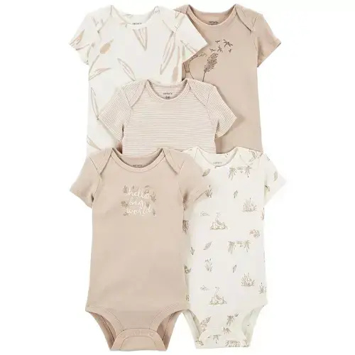 Baby Carter's 5-Pack "Hello Big World" Bodysuits