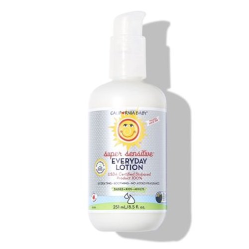 California Baby Super Sensitive Unscented Lotion | 100% Plant-Based Ingredients | Fragrance Free Baby Lotion For Newborn | Hypoallergenic Lotion for Sensitive Skin | 251 mL / 8.5 oz.