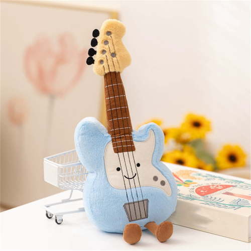 Cute Guitar Plush Toy, Soft Musical Instrument Stuffed Doll, Adorable Plush Figure for Kids Adults, Home Decor, Birthday Gift, Creative Desk Ornament