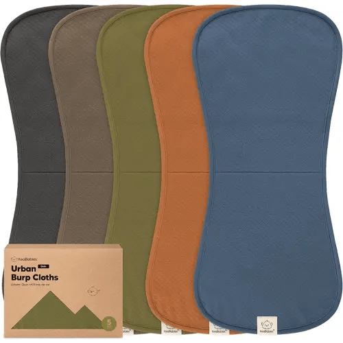 KeaBabies 5-Pack Organic Burp Cloths Baby Girl, Boy - Extra Large, Absorbent Baby Burp Cloths, Soft Burping Cloths for Babies, Newborn Burp Clothes, Cotton Burp Rags, Neutral Thick Burp Cloth (Basic)