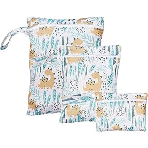 3 Set Wet Bag Storage Bag Zipper Waterproof Washable Travel Bags, Beach, Pool, Gym Bag for Cloth Diaper, Swimsuits & Wet Clothes(EF616)