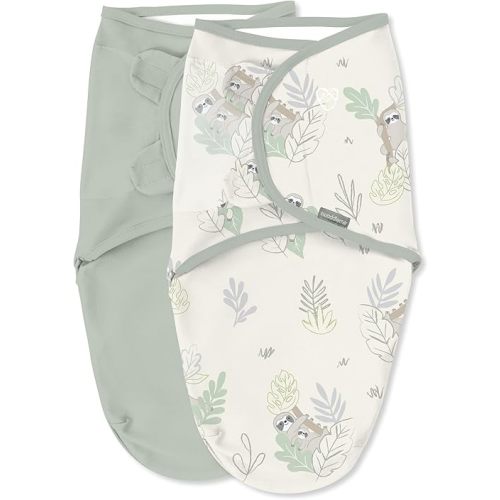Ingenuity SwaddleMe Original Swaddle, 0-3 Months, 2-Pack - Peekaboo Sloth