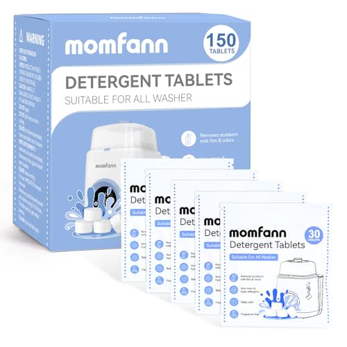 MOMFANN Professional Deep Cleaning Detergent Tablets for All Baby Bottle Washers, Washer Tablets for Bottle Washer and Sterilizer and Dryer, Easy to Use (150Pcs)