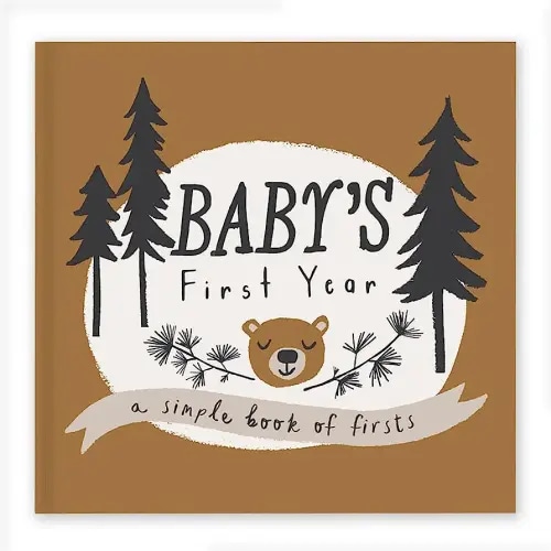 Lucy Darling Little Camper Baby Memory Book - First Year Journal Album To Capture Precious Moments - Milestone Keepsake For Boy Or Girl - Baby Book Gift - Made In USA