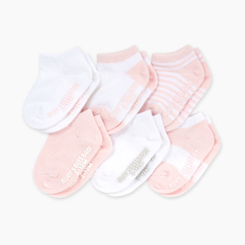 Burt's Bees Baby Ankle Socks (6 Pack) - Blossom, 0-3 M