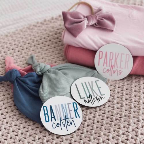 Personalized Color Block Baby Name Announcement