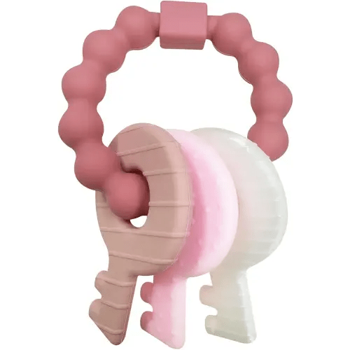 YAPROMO Teething Keys for Baby 3-18 Months, Infants/Toddlers Sensory Chew Toys, Cute Teether Keys for Baby Girl, Soft Silicone Teether Toys BPA Free