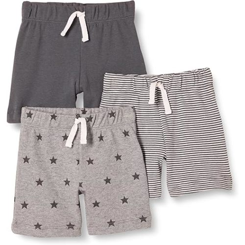 Amazon Essentials Unisex Babies' Cotton Pull-On Shorts, Multipacks