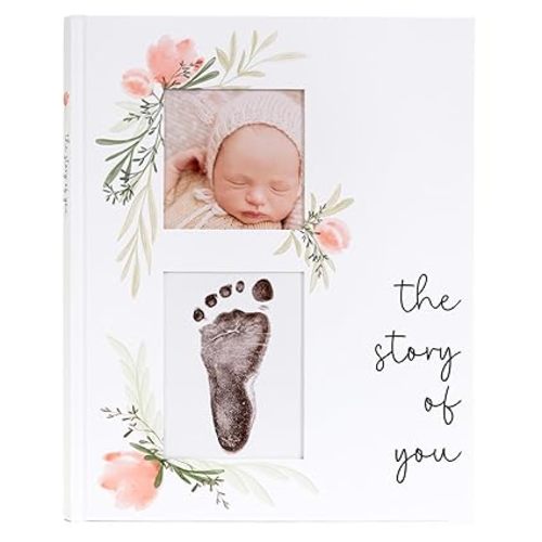 Baby Book Keepsake - Simple Baby Milestone Book for Boy or Girl - Baby Journal & Pregnancy Memory Book - Monthly Milestone Record Baby Books for Baby Shower - Modern Gender Neutral Style Gift for Moms