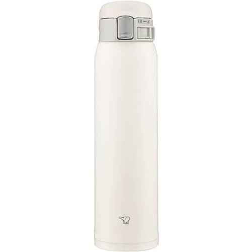 Zojirushi SM-SF60-WM Water Bottle, Direct Drinking, One-Touch Opening, Stainless Steel Mug, 20.3 fl oz (600 ml), Pale White