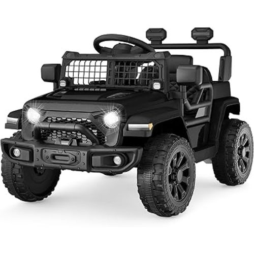 Best Choice Products 6V Kids Ride On Toy, Mini Truck, Electric Play Car w/Parent Remote Control, 4-Wheel Suspension, LED Lights, 2 Speeds, Functional Horn, 3.1MPH Max Speed - Black