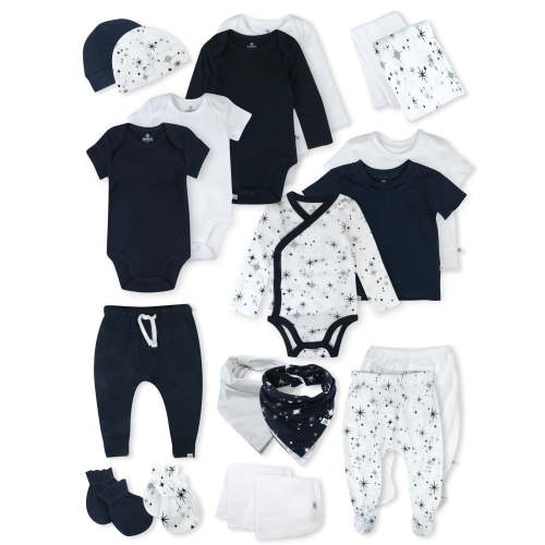 Honest Baby Apparel Organic Cotton Boy/Girl Hittin' The Town 20-Piece Gift Set, Newborn to 6m
