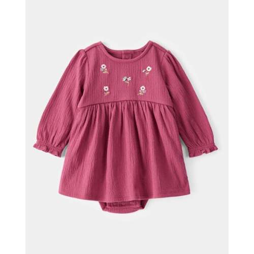 Baby Embroidered Floral Bodysuit Dress - Pink - Carter's | Carter's