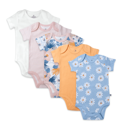 5-Pack Organic Cotton Short Sleeve Bodysuits | Honest Baby Clothing
