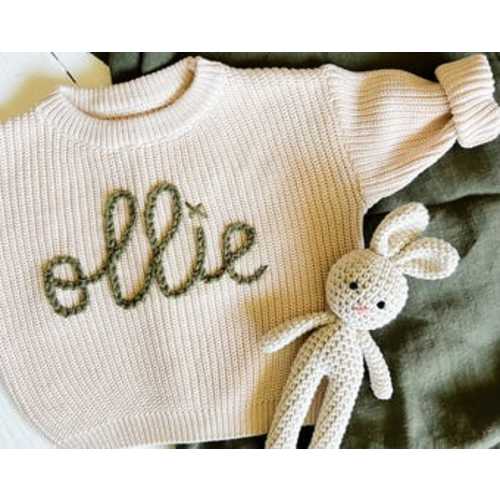 Personalized Baby Name Sweater, Embroidered Children Sweatshirt, Knit Sweater Toddler, Custom Baby Sweater With Name, Customized Baby Gifts - Etsy