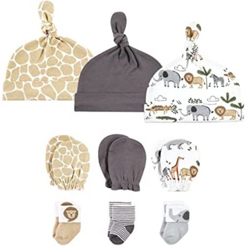 Hudson Baby unisex-baby Caps, Mittens and Socks Set