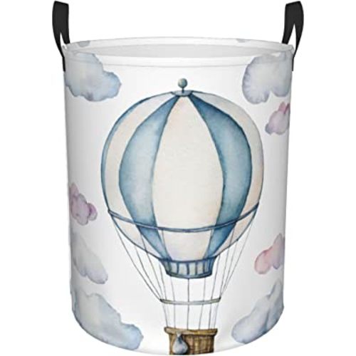 Hot Air Balloon Round Laundry Hamper Storage Basket Toys Clothes Organizer Bin For Home Bathroom Bedroom Dorm Nursery, 62l