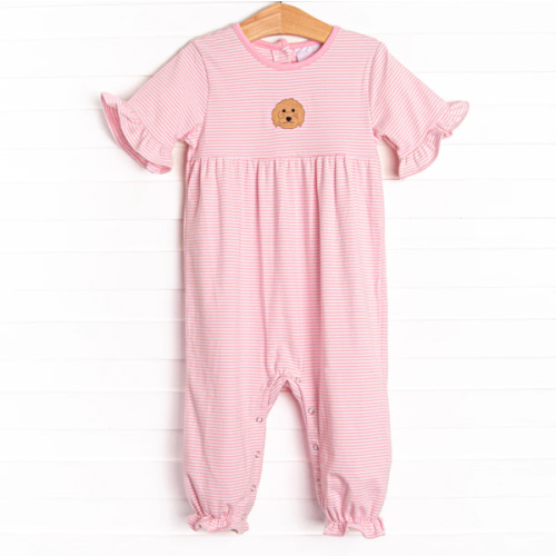 Doodle Days Embroidered Romper, Pink – Stitchy Fish