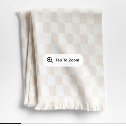 Natural Taupe Checkmate Baby Stroller Blanket by Leanne Ford