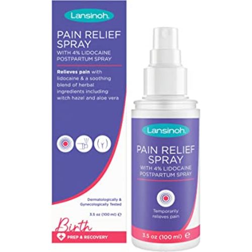 Lansinoh 4% Lidocaine Perineal Spray, Pain Relief for Postpartum Care, 3.5 Ounces