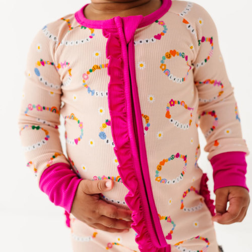 In My Bestie Era Ribbed Convertible Footies | Newborn | Kiki + Lulu