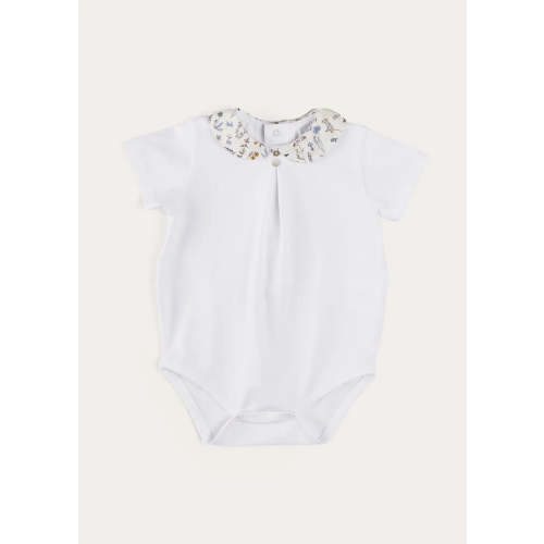 Ellis Short Sleeve Bodysuit with Printed Collar Made with Liberty Fabric (1m-2yrs)