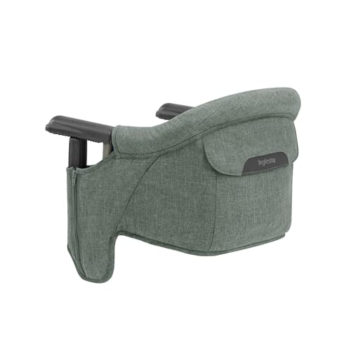 Inglesina Fast Table Chair, Pine Green Melange - Portable High Chair for Baby & Toddlers 6-36 Months - Fits Tables 0.8'' - 3.5'' - Collapsible and Compact Design Space Saving - Travel Bag Included
