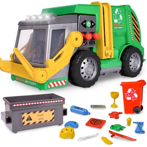 Maxx Action 3-N-1 Maxx Recycler - Toy Garbage Truck with Joystick Controllers and Miniature Trash Pieces
