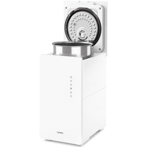 6L Stainless Steel Warm Mist Humidifier with Easy Clean and Warm Steam Function, Healthy Air Mist Humidifiers for Bedroom Living Room, with Sleep Mode and Auto-off Setting