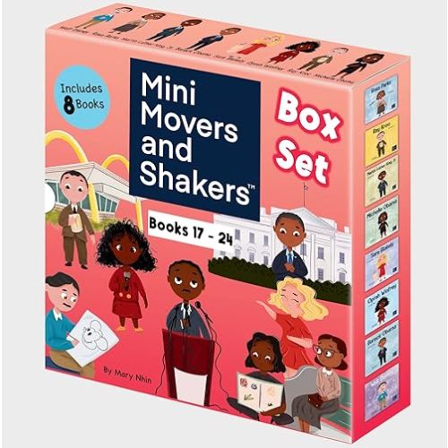 Mini Movers and Shakers 8 Book Box Set (Books 17-24: Barack Obama, Ray Kroc, Rosa Parks, Walt Disney, Oprah Winfrey, Martin Luther King, Jr., Sara Blakely, Michelle Obama) (English and French Edition) Paperback – April 24, 2023