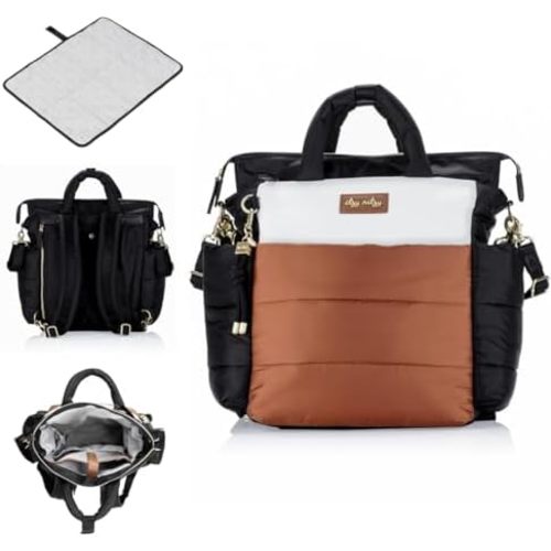 Itzy Ritzy Dream Convertible Diaper Bag Tote Backpack - Baby Diaper Bag with 14 Pockets, Changing Pad & More (Coffee & Cream)
