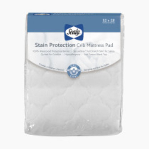 Sealy Stain Protection Waterproof Fitted Crib Mattress Pad - Stain Protection
