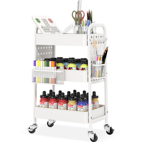 KINGRACK 3-Tiers Stainless Steel Utility Cart with Wheels,17.7*11.8*29.5 inch Rolling Cart,Metal Cart, Salon Trolley Cart,Kitchen Storage Cart,Bathroom Cart,Metal Cart & Reviews | Wayfair