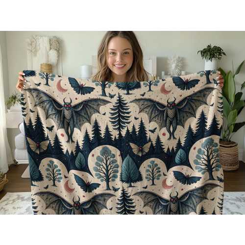 Mothman Blanket, Mothman Art, The Mothman Blanket, Mothman Tapestry, Mothman Festival, Mothman Woven Blanket Gift, Cryptid Blanket