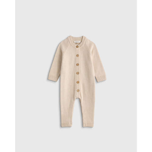 100% Organic Cotton Sweater Romper - in Speckled Beige