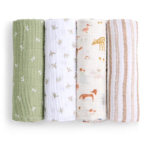 Muslin Swaddle in Sage Woodland