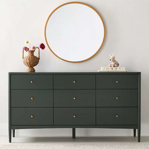 Hampshire 64" Olive Green Extra Wide 9-Drawer Kids Dresser