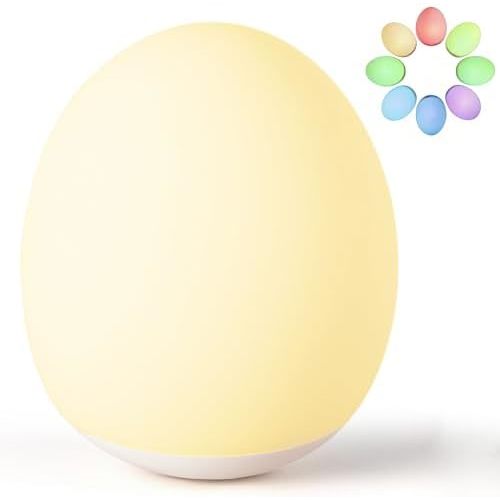 Night Light for Kids, 7 Colors Changing Egg Light for Nursery
